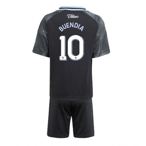 Stroje piłkarskie Aston Villa Emiliano Buendia #10 Koszulka Wyjazdowej dla dzieci 2025-26 Krótki Rękaw (+ szorty)